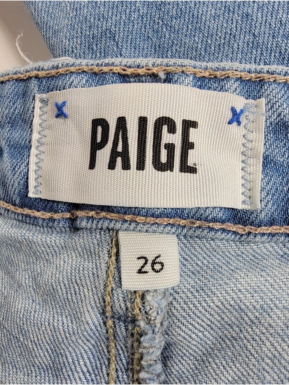 PAIGE Leenah Wide Leg Jeans Light Blue Denim Wash Womens 26x31 Stretch - Picture 2 of 12